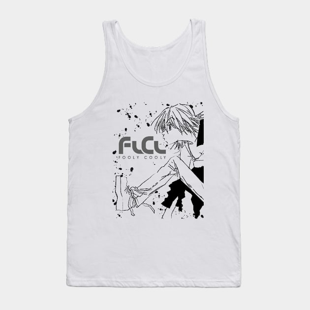 FLCL white Haruko Tank Top by paisdelasmaquinas